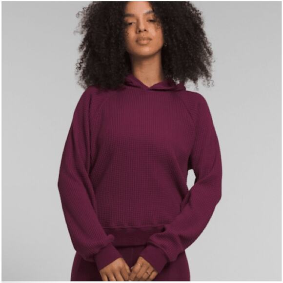 The North Face Sweatshirt Womens Large Purple Chabot Hoodie Waffleknit Sporty - Picture 11 of 11